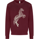 Tree Horse Ecology Equestrian Kids Sweatshirt Jumper Maroon