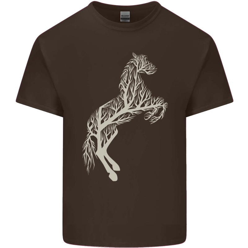 Tree Horse Ecology Equestrian Kids T-Shirt Childrens Chocolate
