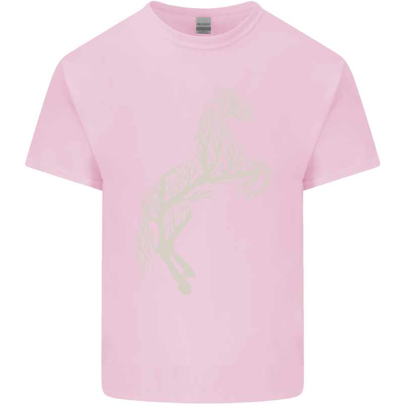 Tree Horse Ecology Equestrian Kids T-Shirt Childrens Light Pink