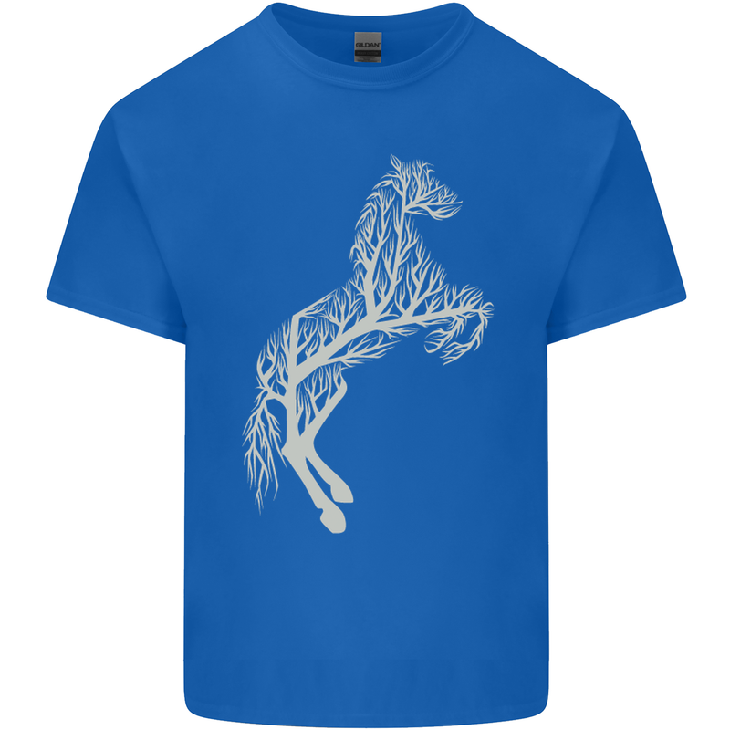 Tree Horse Ecology Equestrian Kids T-Shirt Childrens Royal Blue