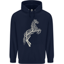 Tree Horse Ecology Equestrian Mens 80% Cotton Hoodie Navy Blue