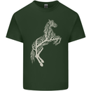 Tree Horse Ecology Equestrian Mens Cotton T-Shirt Tee Top Forest Green