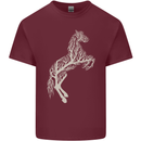 Tree Horse Ecology Equestrian Mens Cotton T-Shirt Tee Top Maroon