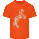 Tree Horse Ecology Equestrian Mens Cotton T-Shirt Tee Top Orange