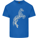 Tree Horse Ecology Equestrian Mens Cotton T-Shirt Tee Top Royal Blue