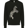 Tree Horse Ecology Equestrian Mens Sweatshirt Jumper Black