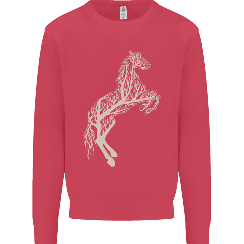 Tree Horse Ecology Equestrian Mens Sweatshirt Jumper Heliconia