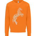 Tree Horse Ecology Equestrian Mens Sweatshirt Jumper Orange