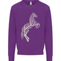 Tree Horse Ecology Equestrian Mens Sweatshirt Jumper Purple