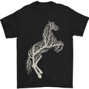 Tree Horse Ecology Equestrian Mens T-Shirt Cotton Gildan Black