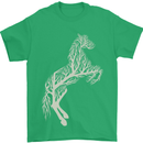 Tree Horse Ecology Equestrian Mens T-Shirt Cotton Gildan Irish Green
