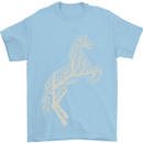 Tree Horse Ecology Equestrian Mens T-Shirt Cotton Gildan Light Blue