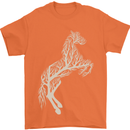 Tree Horse Ecology Equestrian Mens T-Shirt Cotton Gildan Orange