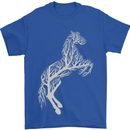 Tree Horse Ecology Equestrian Mens T-Shirt Cotton Gildan Royal Blue