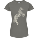 Tree Horse Ecology Equestrian Womens Petite Cut T-Shirt Charcoal