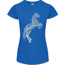 Tree Horse Ecology Equestrian Womens Petite Cut T-Shirt Royal Blue