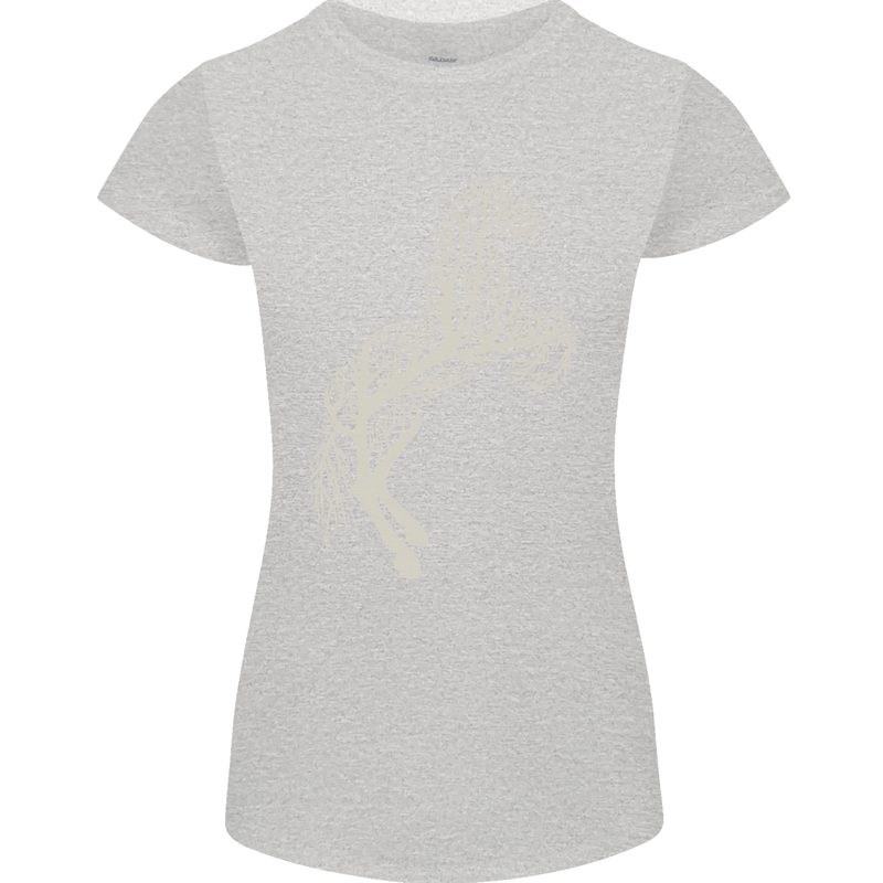 Tree Horse Ecology Equestrian Womens Petite Cut T-Shirt Sports Grey