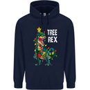 Tree Rex T-Rex Funny Christmas Dinosaur Childrens Kids Hoodie Navy Blue