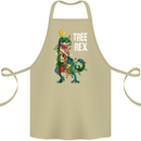 Tree Rex T-Rex Funny Christmas Dinosaur Cotton Apron 100% Organic Khaki