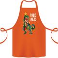 Tree Rex T-Rex Funny Christmas Dinosaur Cotton Apron 100% Organic Orange