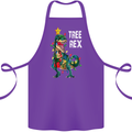 Tree Rex T-Rex Funny Christmas Dinosaur Cotton Apron 100% Organic Purple