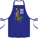 Tree Rex T-Rex Funny Christmas Dinosaur Cotton Apron 100% Organic Royal Blue