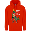 Tree Rex T-Rex Funny Christmas Dinosaur Mens 80% Cotton Hoodie Bright Red