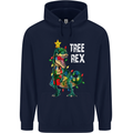 Tree Rex T-Rex Funny Christmas Dinosaur Mens 80% Cotton Hoodie Navy Blue