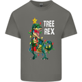 Tree Rex T-Rex Funny Christmas Dinosaur Mens Cotton T-Shirt Tee Top Charcoal