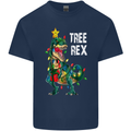 Tree Rex T-Rex Funny Christmas Dinosaur Mens Cotton T-Shirt Tee Top Navy Blue