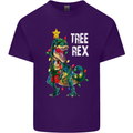 Tree Rex T-Rex Funny Christmas Dinosaur Mens Cotton T-Shirt Tee Top Purple
