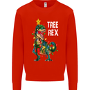 Tree Rex T-Rex Funny Christmas Dinosaur Mens Sweatshirt Jumper Bright Red