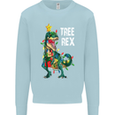 Tree Rex T-Rex Funny Christmas Dinosaur Mens Sweatshirt Jumper Light Blue