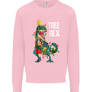 Tree Rex T-Rex Funny Christmas Dinosaur Mens Sweatshirt Jumper Light Pink