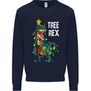 Tree Rex T-Rex Funny Christmas Dinosaur Mens Sweatshirt Jumper Navy Blue