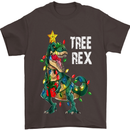 Tree Rex T-Rex Funny Christmas Dinosaur Mens T-Shirt Cotton Gildan Dark Chocolate