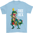 Tree Rex T-Rex Funny Christmas Dinosaur Mens T-Shirt Cotton Gildan Light Blue