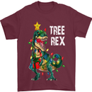 Tree Rex T-Rex Funny Christmas Dinosaur Mens T-Shirt Cotton Gildan Maroon