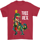 Tree Rex T-Rex Funny Christmas Dinosaur Mens T-Shirt Cotton Gildan Red