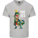 Tree Rex T-Rex Funny Christmas Dinosaur Mens V-Neck Cotton T-Shirt Sports Grey