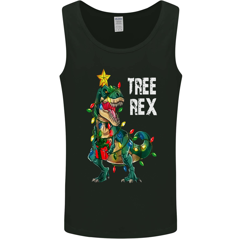 Tree Rex T-Rex Funny Christmas Dinosaur Mens Vest Tank Top Black