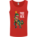Tree Rex T-Rex Funny Christmas Dinosaur Mens Vest Tank Top Red