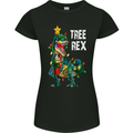 Tree Rex T-Rex Funny Christmas Dinosaur Womens Petite Cut T-Shirt Black