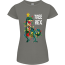 Tree Rex T-Rex Funny Christmas Dinosaur Womens Petite Cut T-Shirt Charcoal