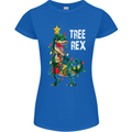 Tree Rex T-Rex Funny Christmas Dinosaur Womens Petite Cut T-Shirt Royal Blue