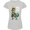Tree Rex T-Rex Funny Christmas Dinosaur Womens Petite Cut T-Shirt Sports Grey