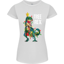 Tree Rex T-Rex Funny Christmas Dinosaur Womens Petite Cut T-Shirt White