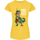 Tree Rex T-Rex Funny Christmas Dinosaur Womens Petite Cut T-Shirt Yellow