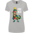 Tree Rex T-Rex Funny Christmas Dinosaur Womens Wider Cut T-Shirt Sports Grey