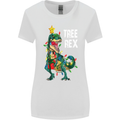 Tree Rex T-Rex Funny Christmas Dinosaur Womens Wider Cut T-Shirt White